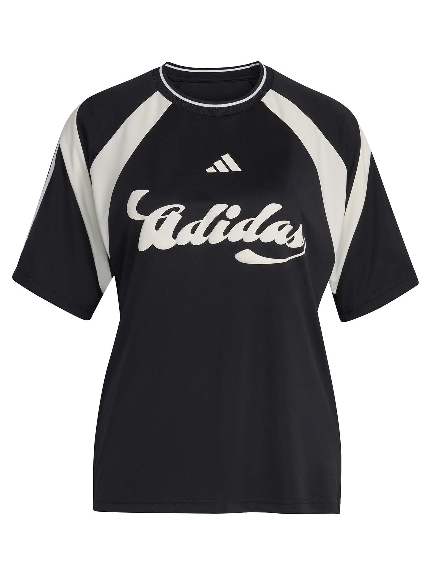 Adidas House of Tiro, t-shirt donna nera in poliestere riciclato