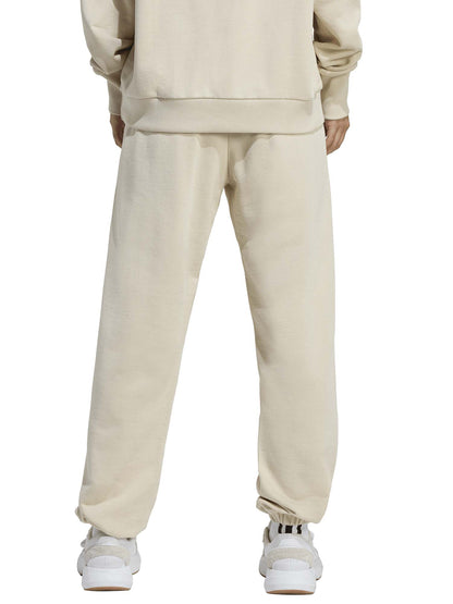 Pantaloni sportivi beige da donna Adidas in cotone French terry