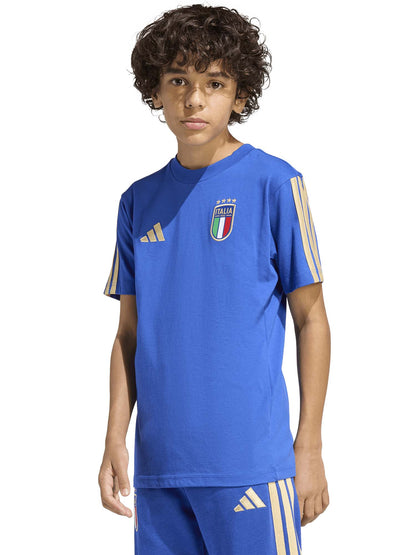 Adidas figc kids tee t-shirt mm calcio da bambino/a blu