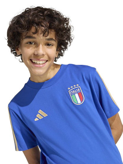 Adidas figc kids tee t-shirt mm calcio da bambino/a blu