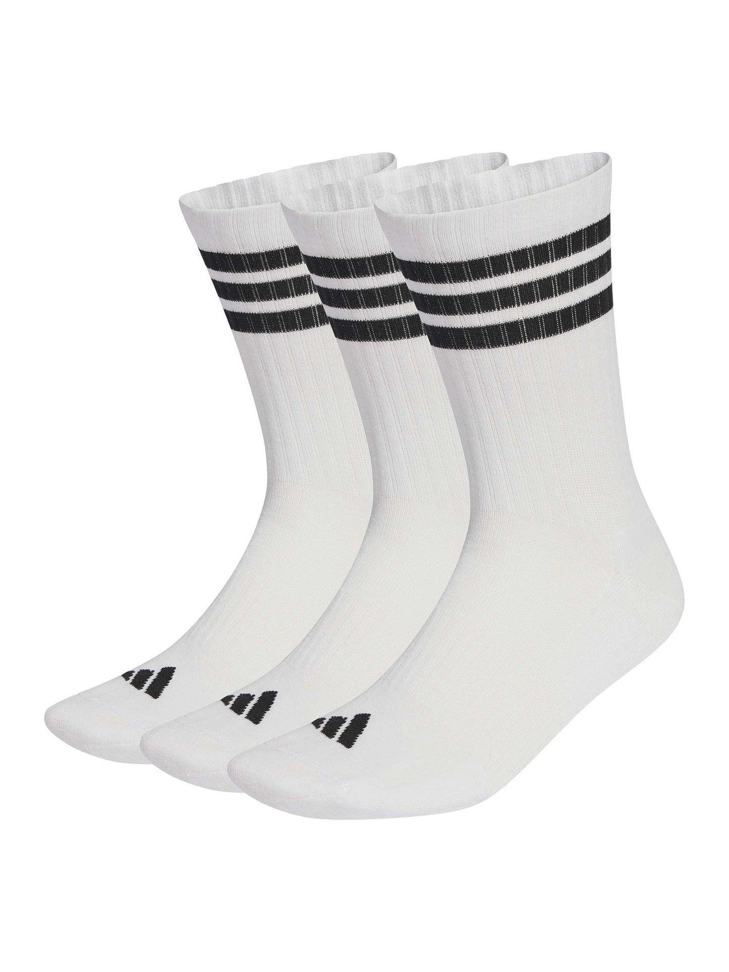 Set di 3 paia di calze alte Adidas Cushioned 3-Stripes bianche da uomo
