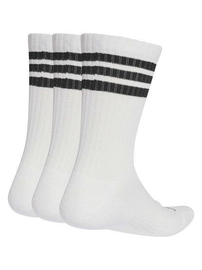 Set di 3 paia di calze alte Adidas Cushioned 3-Stripes bianche da uomo