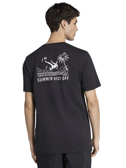 T-shirt nera Adidas da uomo con grafica sportiva