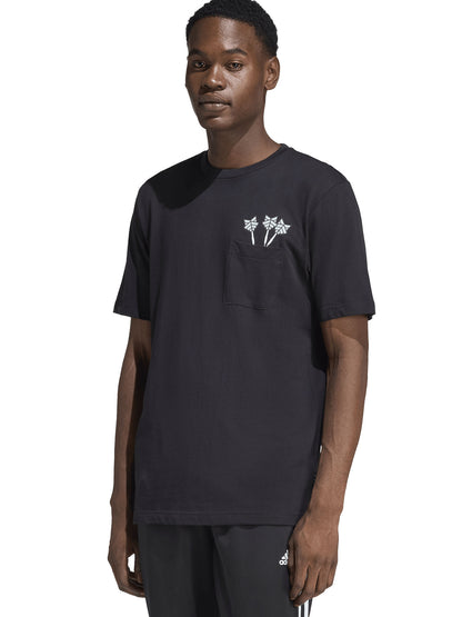 T-shirt nera Adidas con grafica freccette da uomo