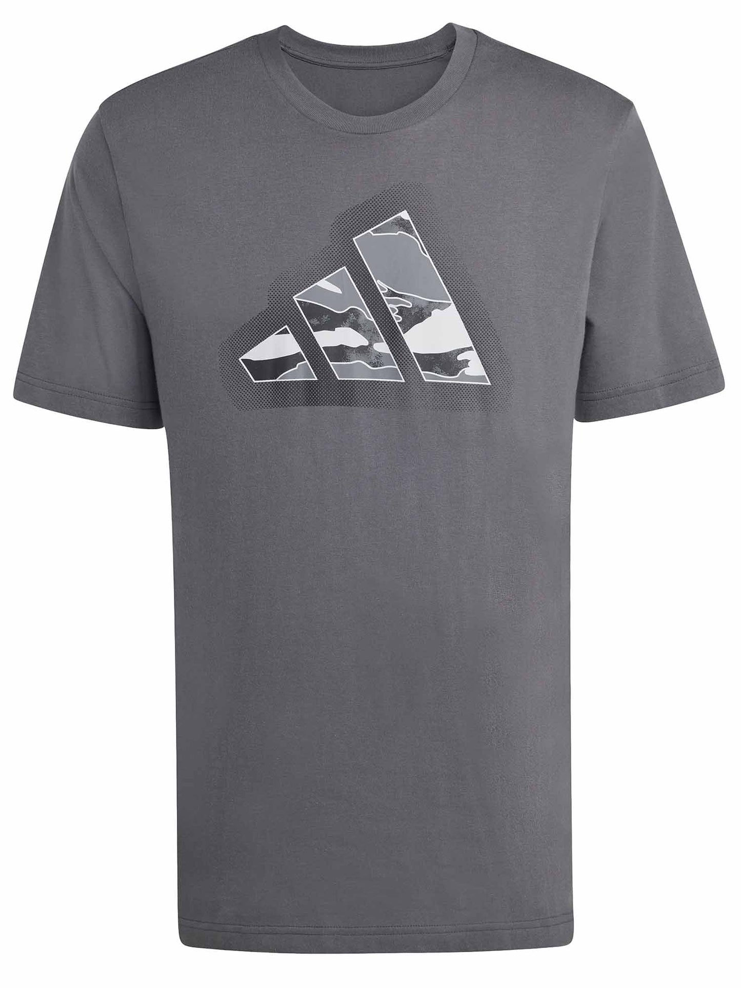 T-shirt Adidas 3-Stripes con stampa grafica da uomo grigia