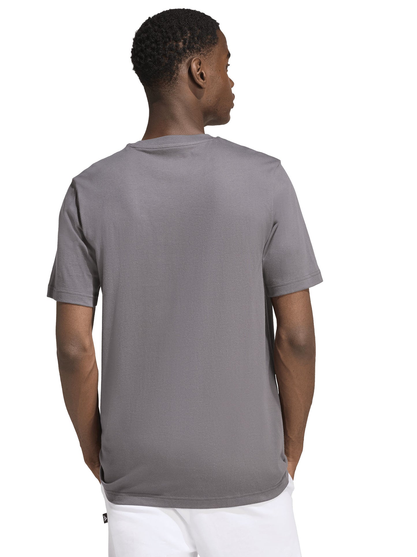 T-shirt Adidas 3-Stripes con stampa grafica da uomo grigia