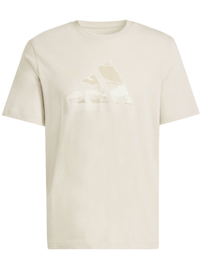 T-shirt beige Adidas da uomo con logo camouflage e stile casual