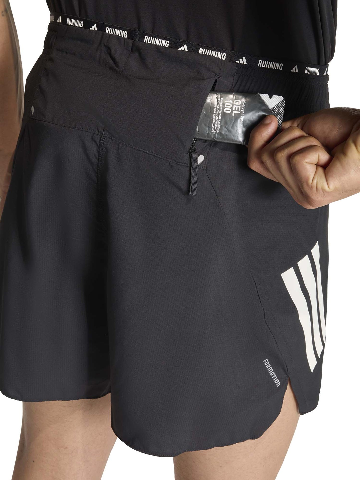 SHORT RUNNING NERO ADIDAS DA UOMO