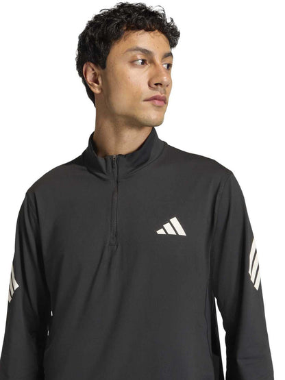 Adidas adi365 Iconic 1/2 Zip Top, felpa 1/2 zip da uomo nero