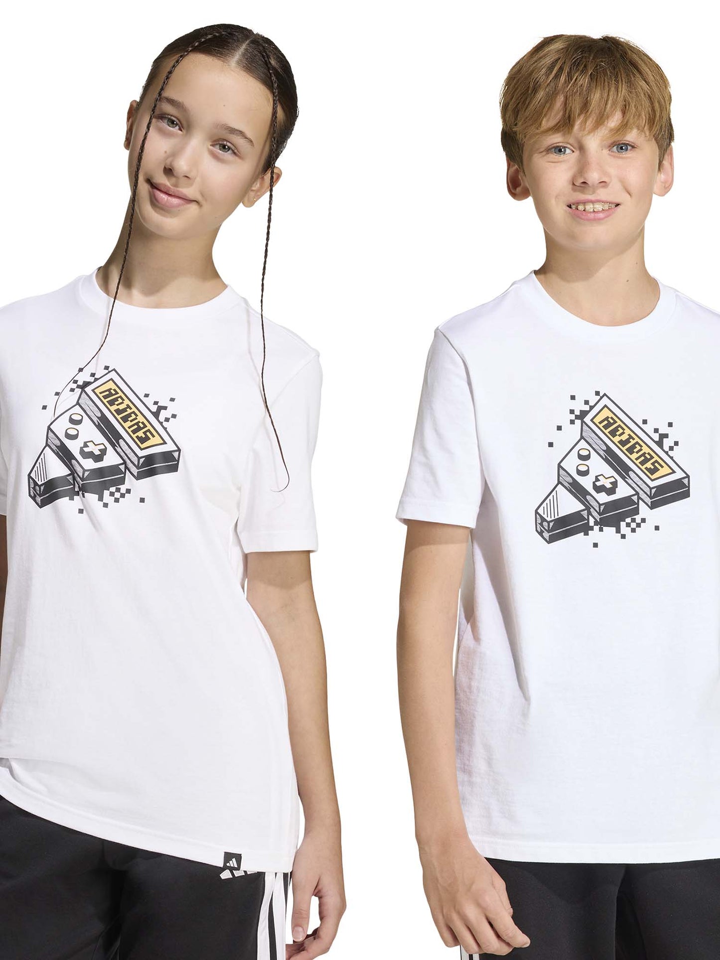 T-shirt Adidas Gaming da bimbo/a bianca con stampa