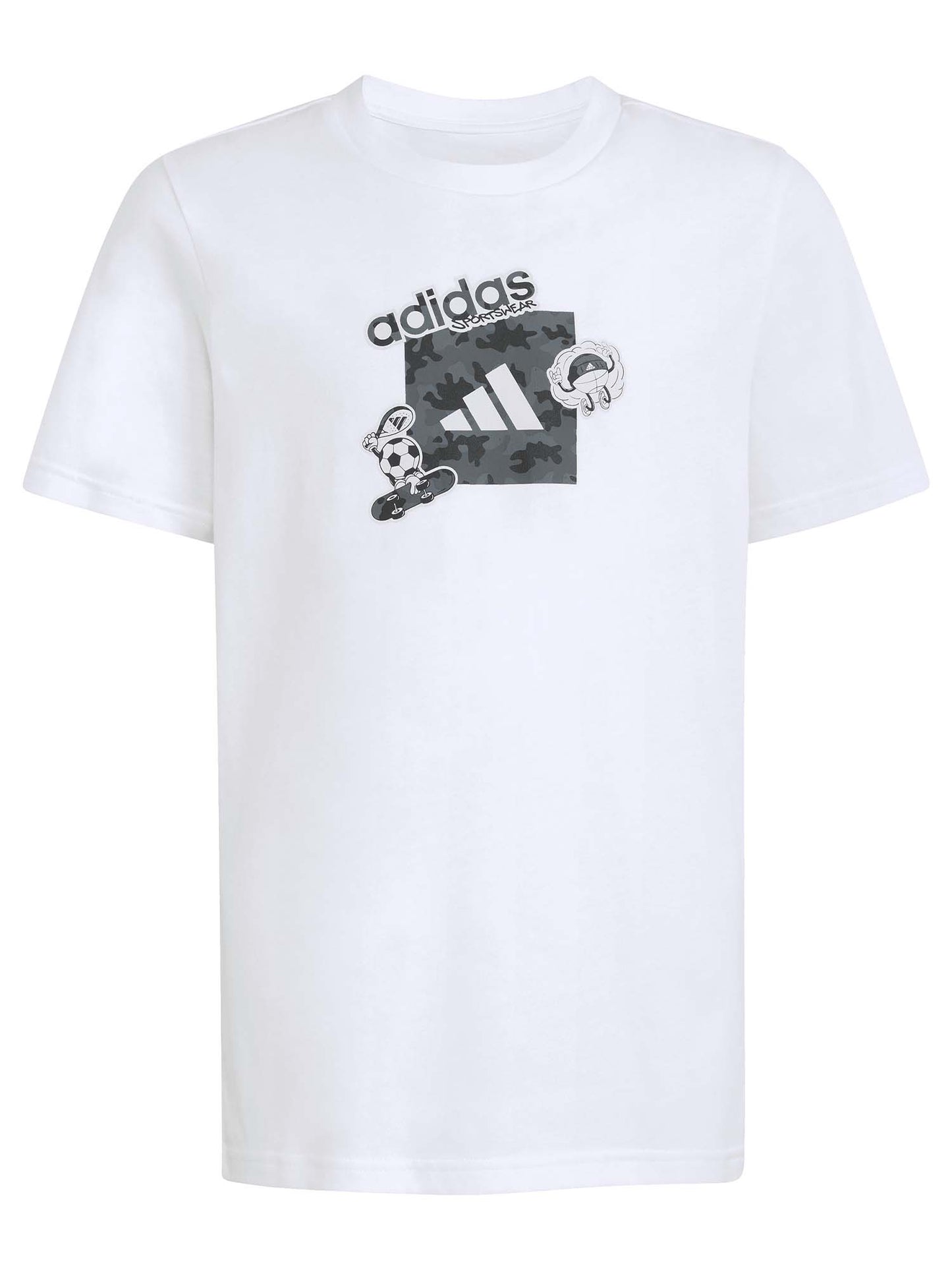T-shirt Essentials Adidas da bambina bianca con girocollo