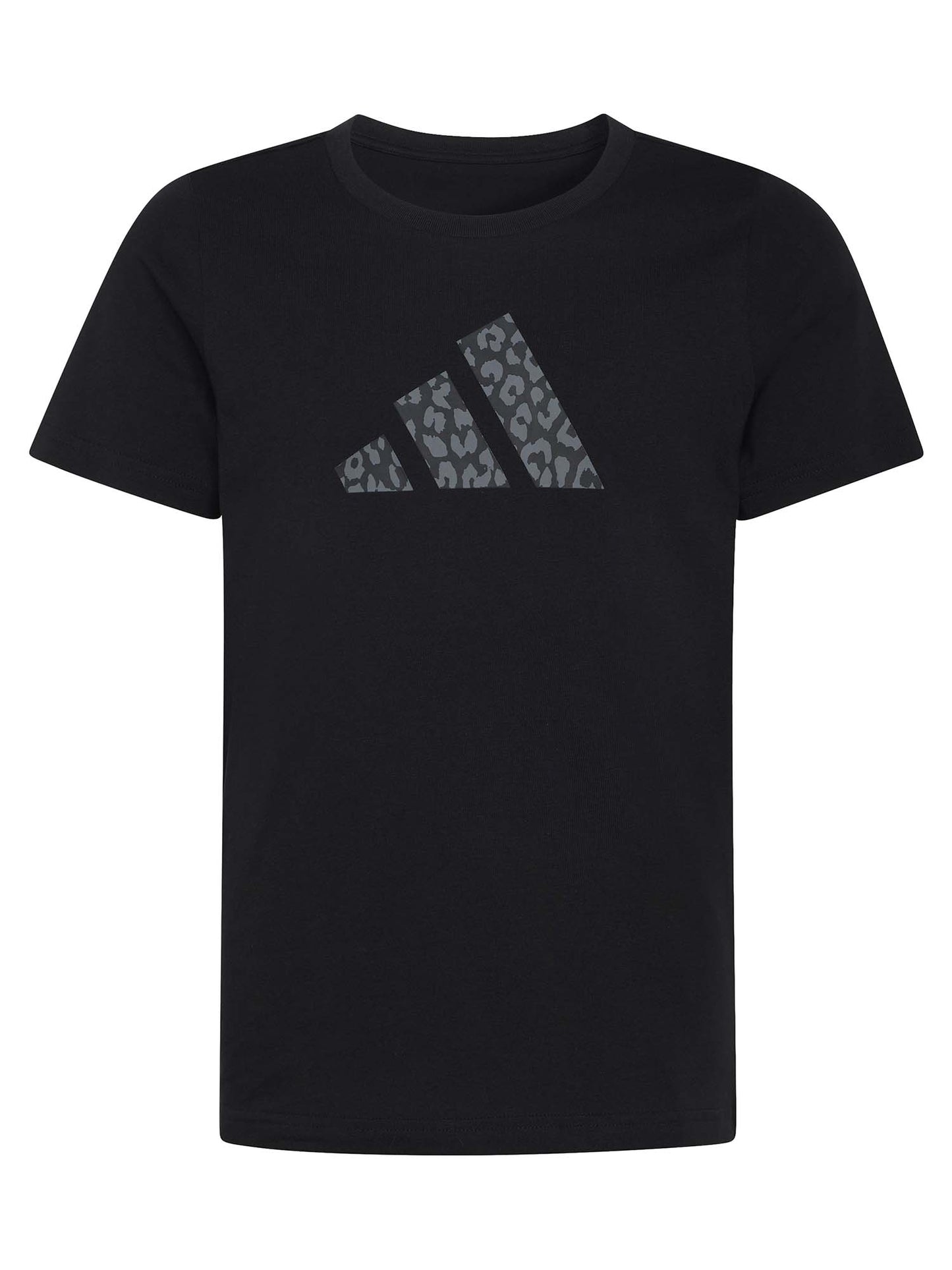 T-shirt nera Adidas con logo animalier per bambina