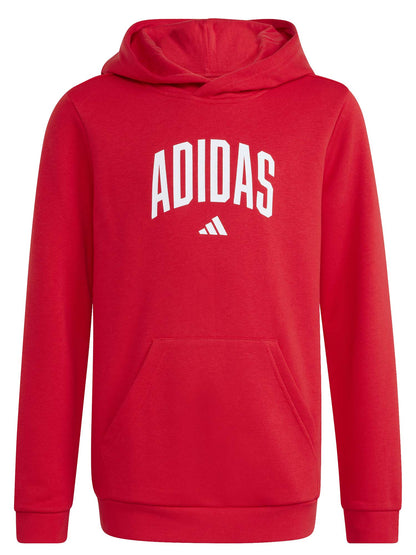 FELPA ROSSA ADIDAS CPN CAPPUCCIO E GRAFICA COLLEGE DA BAMBINA
