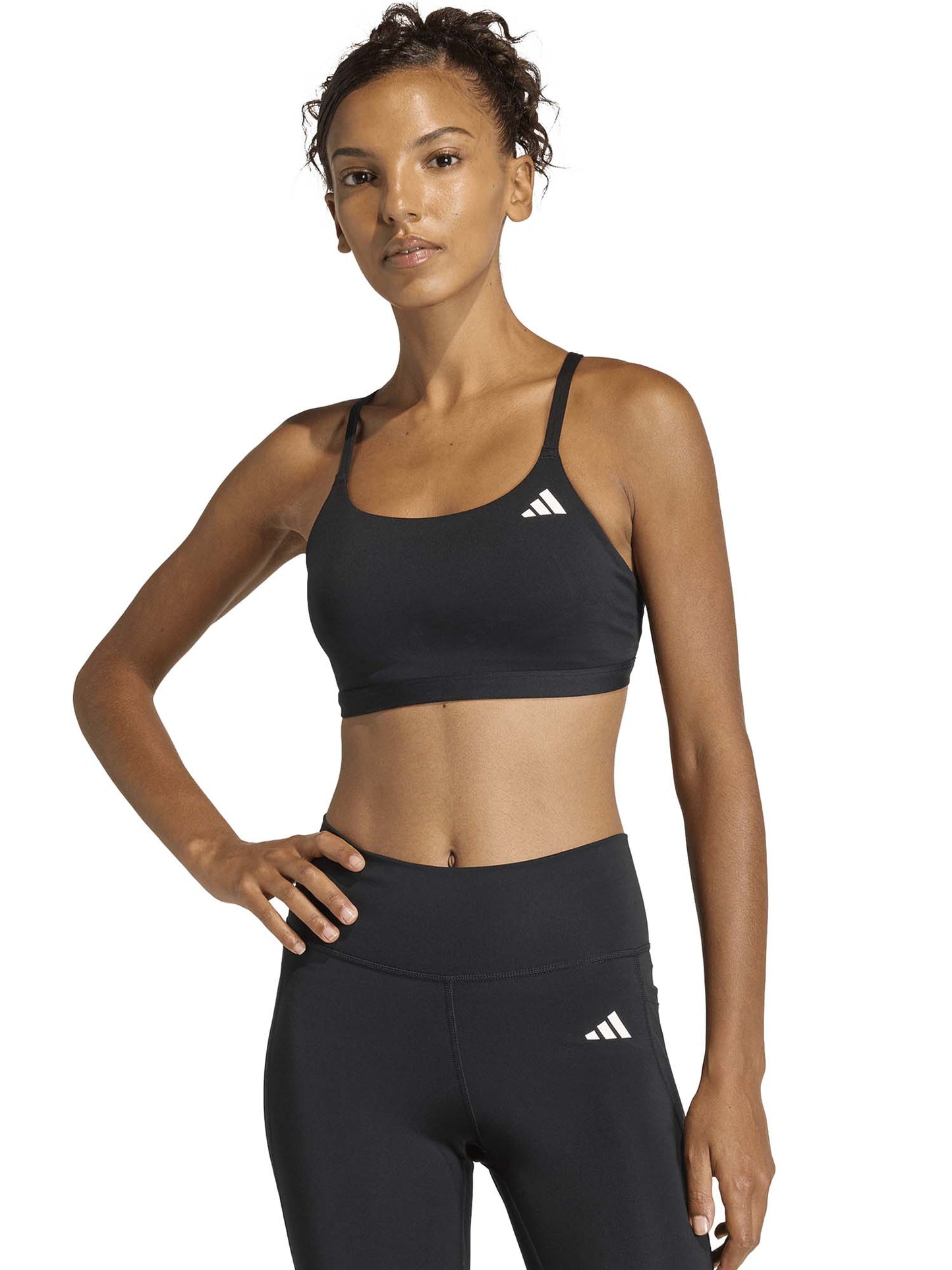 Adidas Optime Essentials bralette training da donna nera