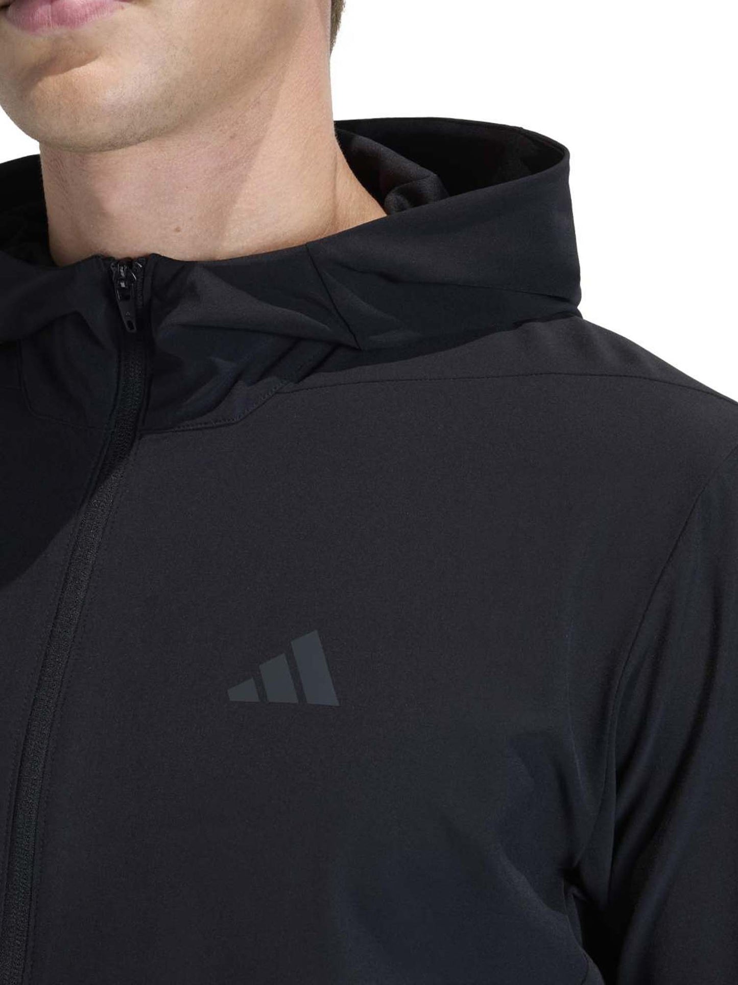 Adidas D4T Workout Full-Zip, felpa da uomo nera