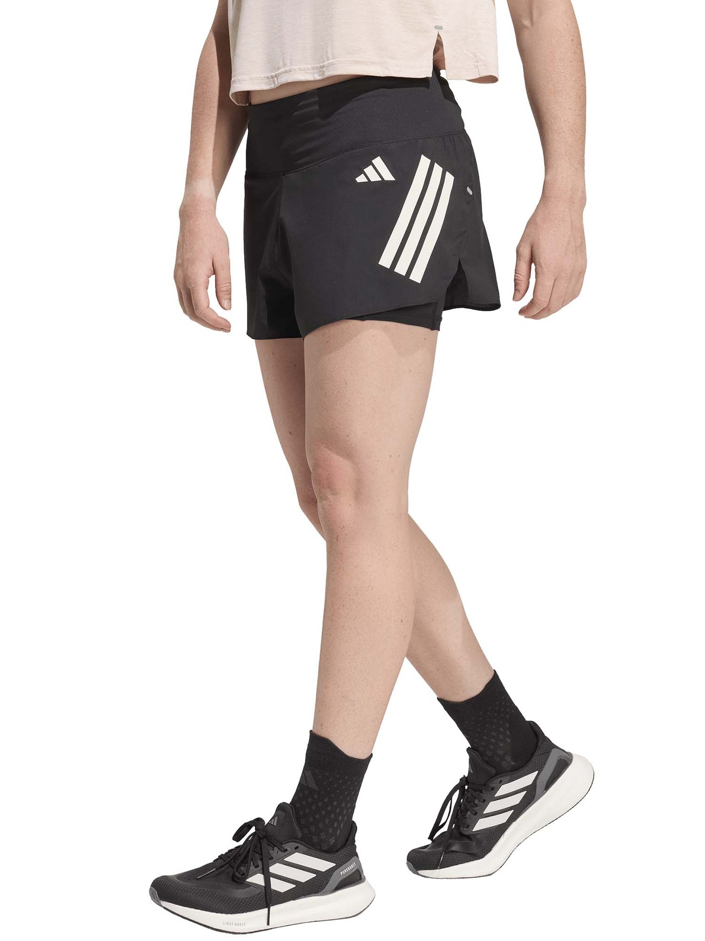 Shorts running adi365 Formotion 2in1 neri da donna