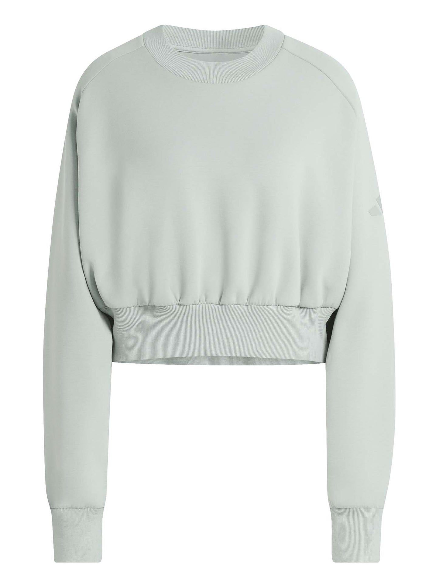 Felpa cropped verde Soft Lux di Adidas da donna con girocollo