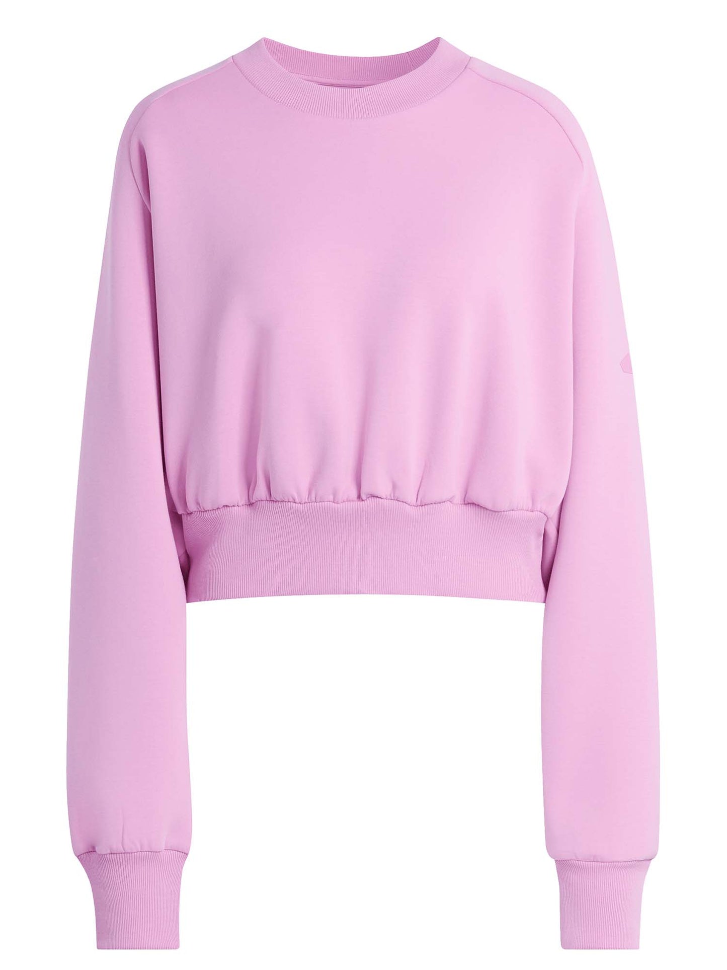 Felpa cropped rosa Soft Lux di Adidas da donna con girocollo