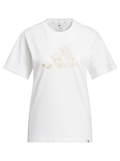 T-SHIRT BIANCA ADIDAS LOGO STAMPATO DA DONNA