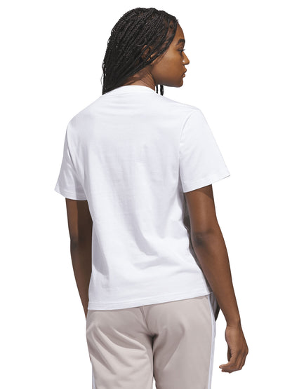 T-SHIRT BIANCA ADIDAS LOGO STAMPATO DA DONNA