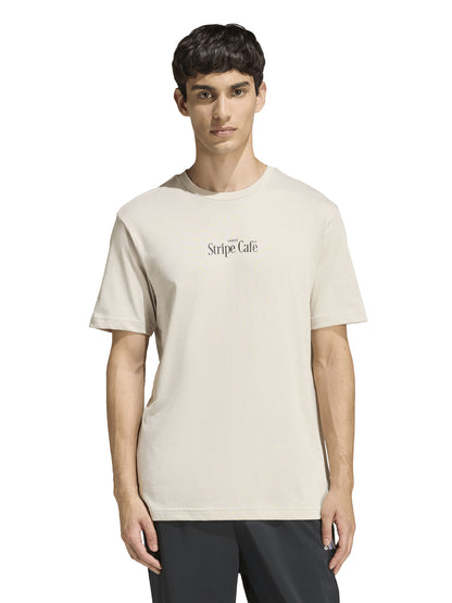 T-SHIRT BEIGE ADIDAS COFFE CAFE DONUT BOX DA UOMO