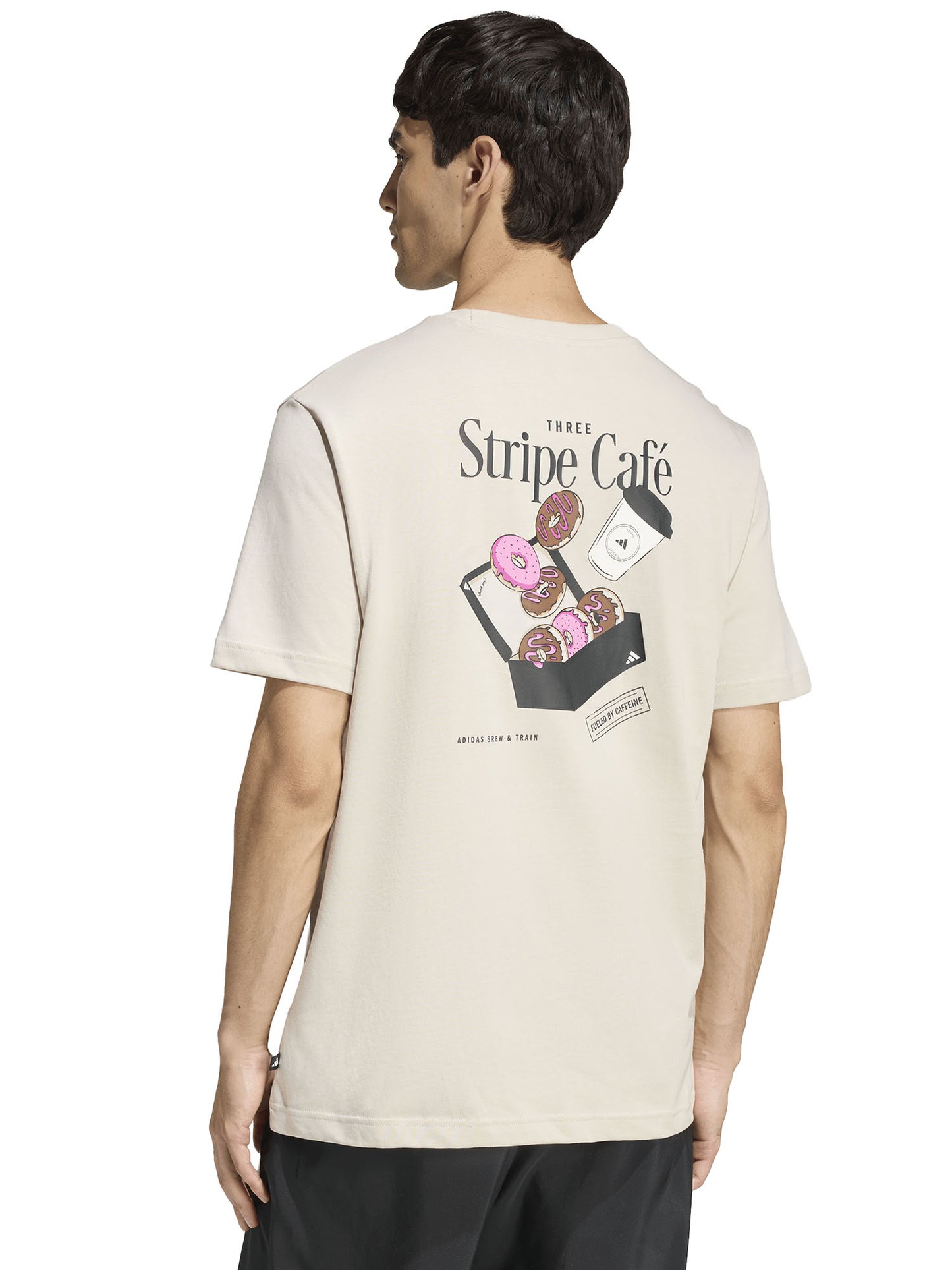 T-SHIRT BEIGE ADIDAS COFFE CAFE DONUT BOX DA UOMO
