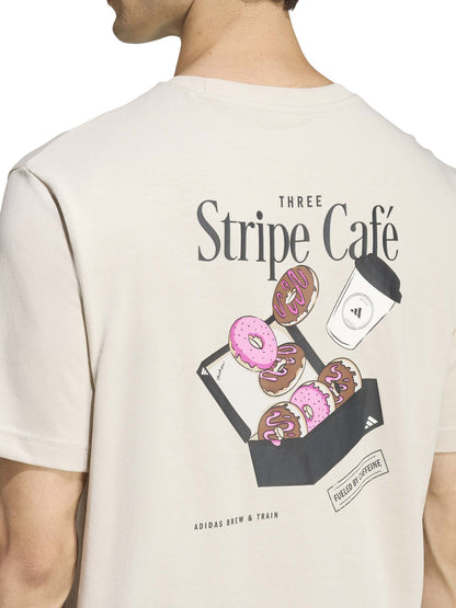 T-SHIRT BEIGE ADIDAS COFFE CAFE DONUT BOX DA UOMO