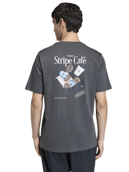 T-shirt uomo Adidas Coffee Cafe Donut Box grigia