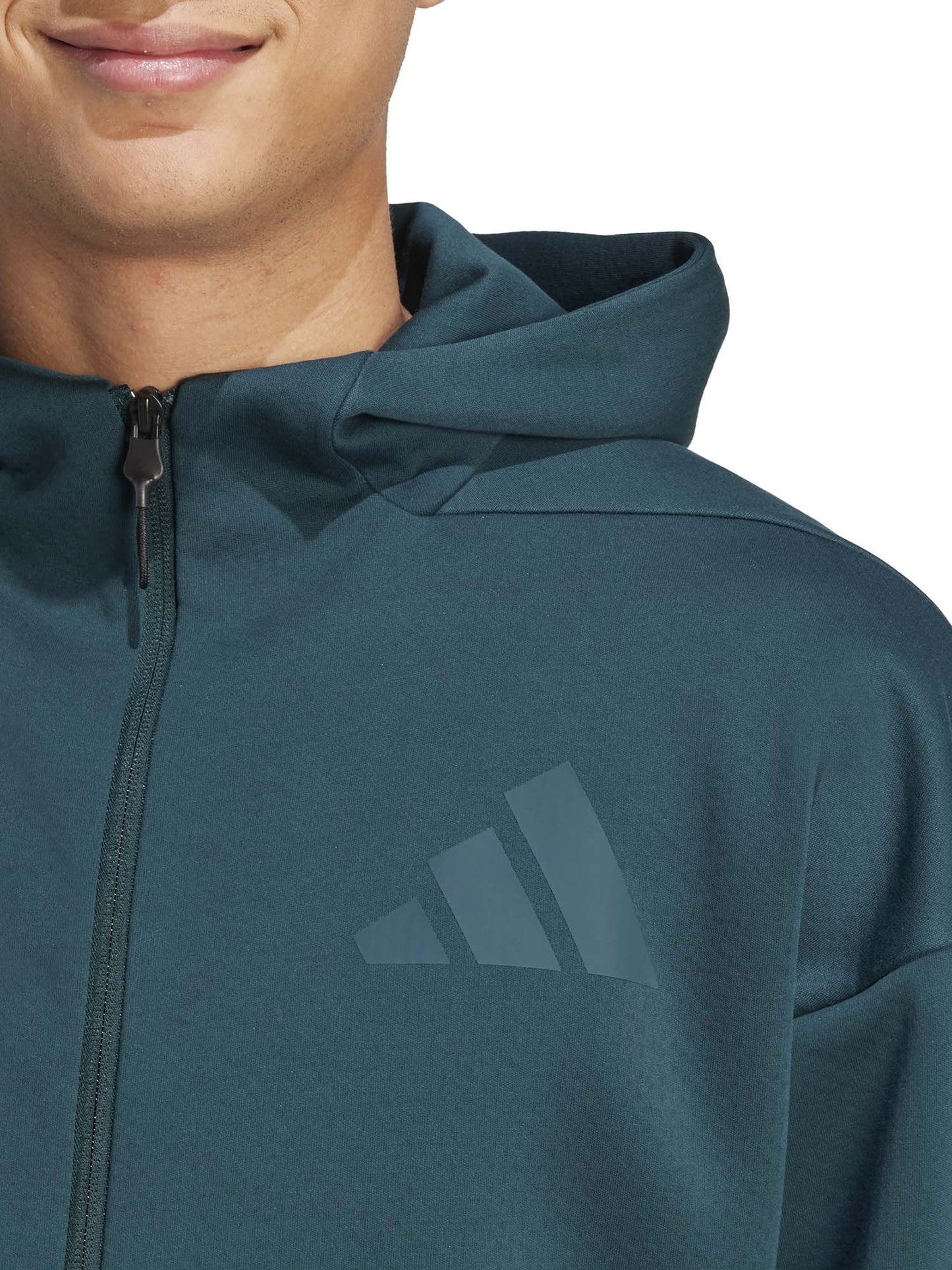 FELPA FULL ZIP ADIDAS DA RAGAZZO VERDONE