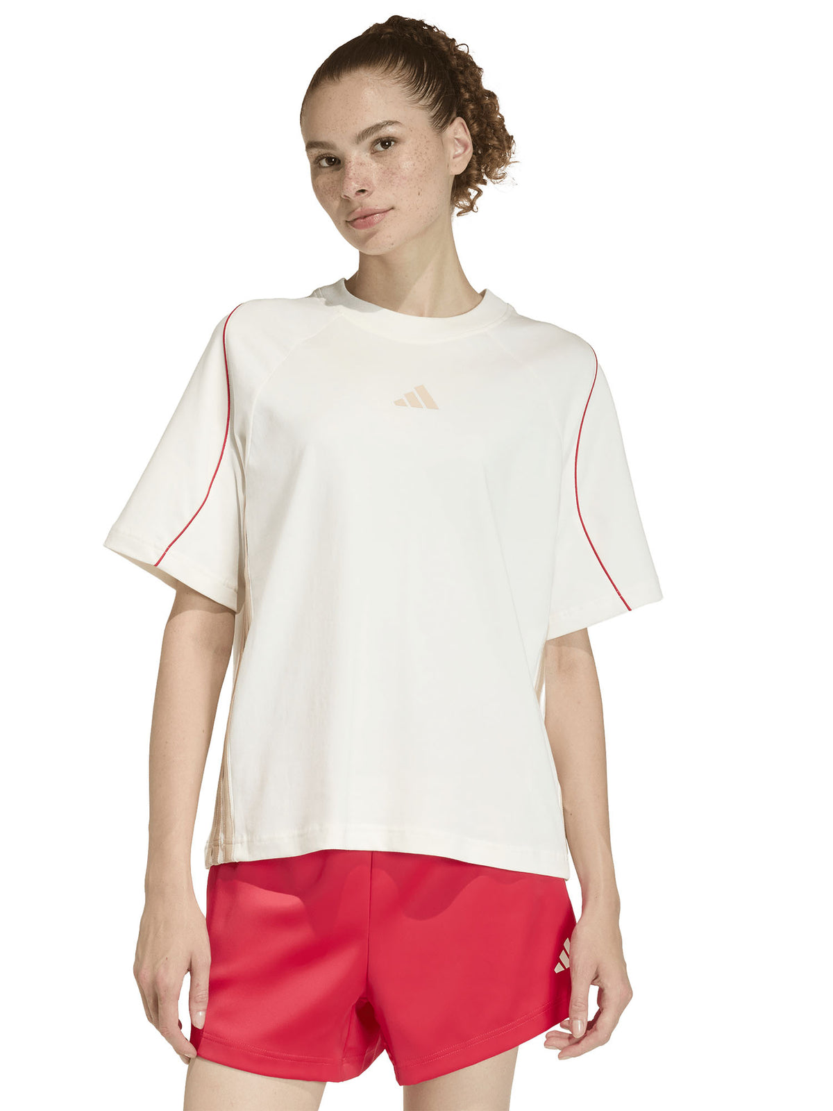 Adidas t-shirt poly da donna panna