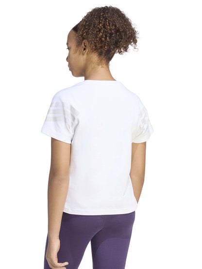 T-shirt Future Icons Adidas a girocollo per bambina in cotone bianco