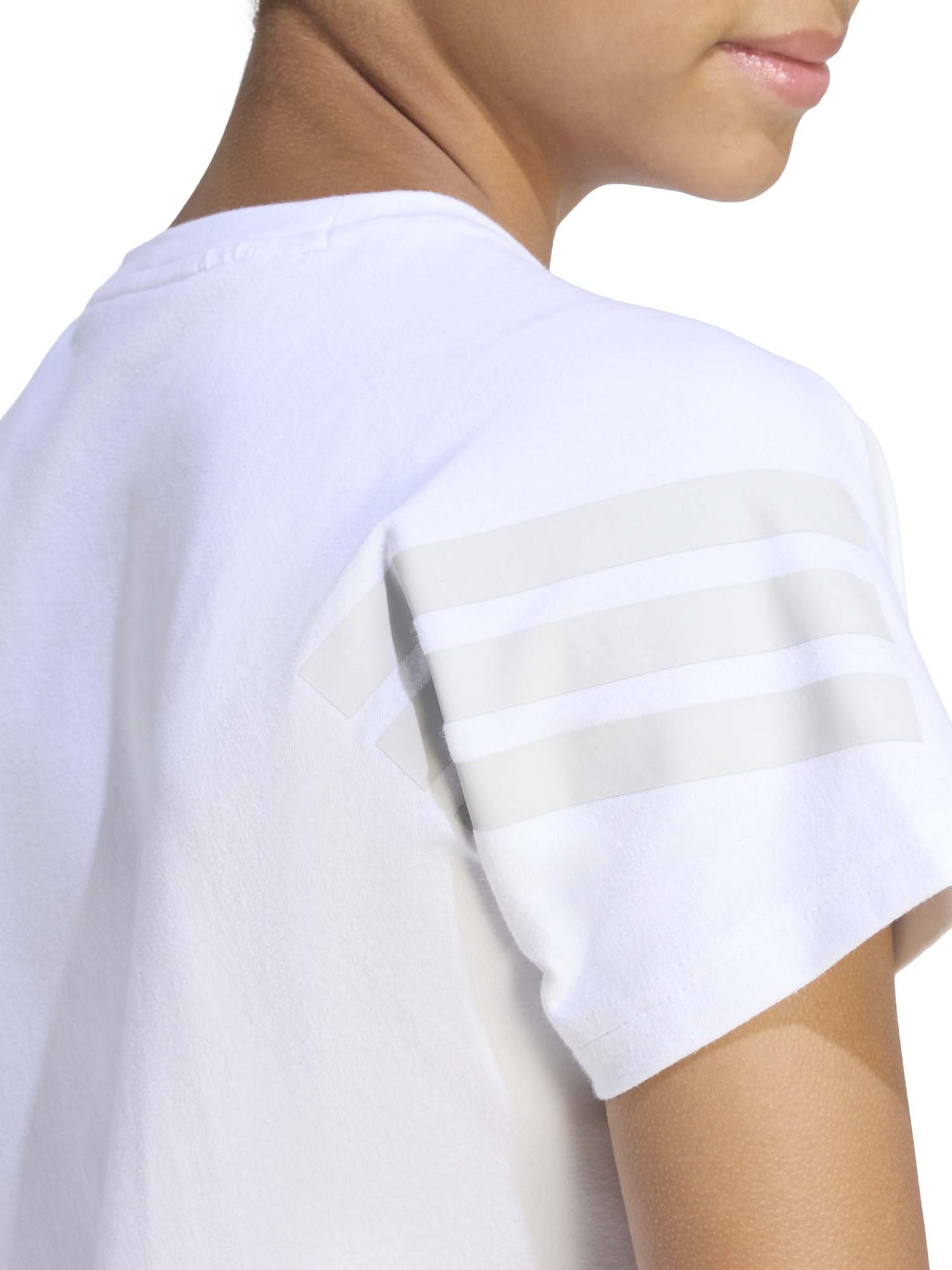 T-shirt Future Icons Adidas a girocollo per bambina in cotone bianco