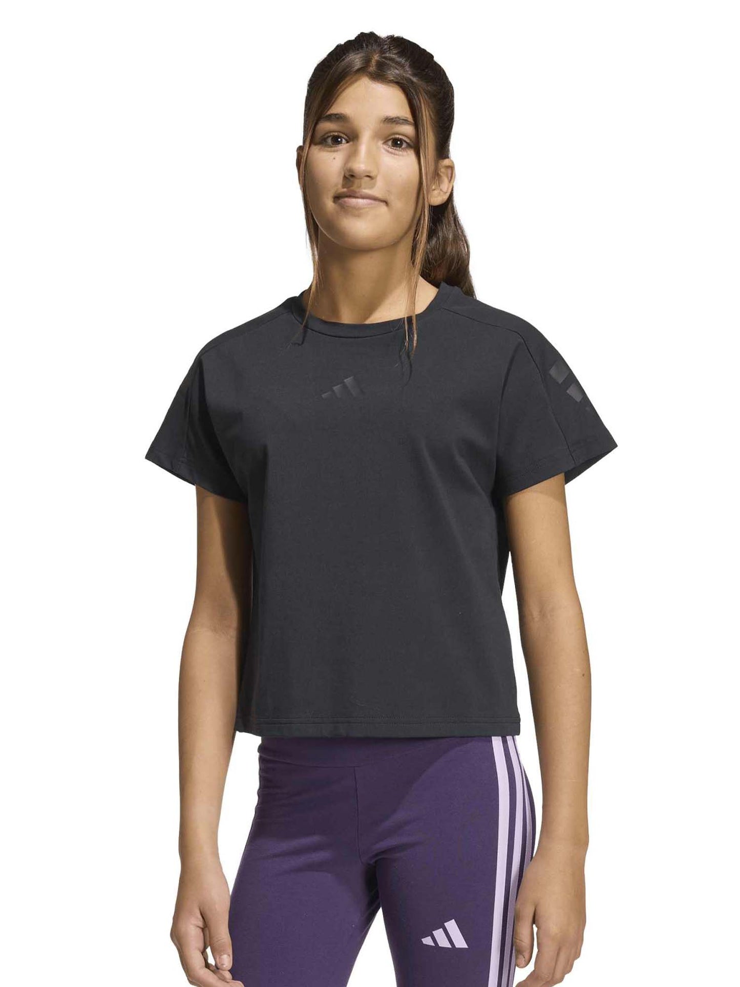 Adidas G. Tee Icons, t-shirt a maniche lunghe Unisex bambino nere