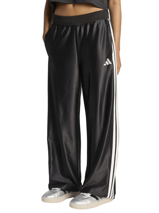 PANTALONE NERO ADIDAS GLAM A GAMBA LARGA DA BAMBINA