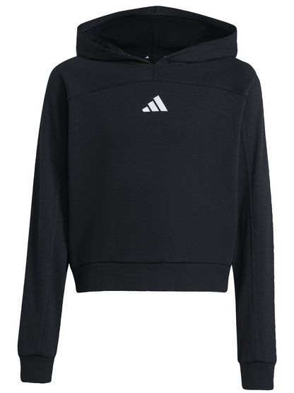 Felpa con cappuccio Adidas regular da bambina in nero