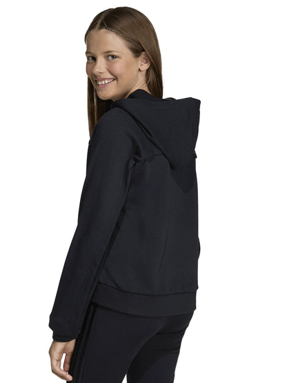 Felpa con cappuccio Adidas regular da bambina in nero