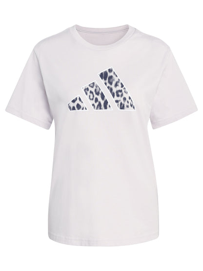 Adidas Animal Graphic, t-shirt con stampa animalier da donna lilla