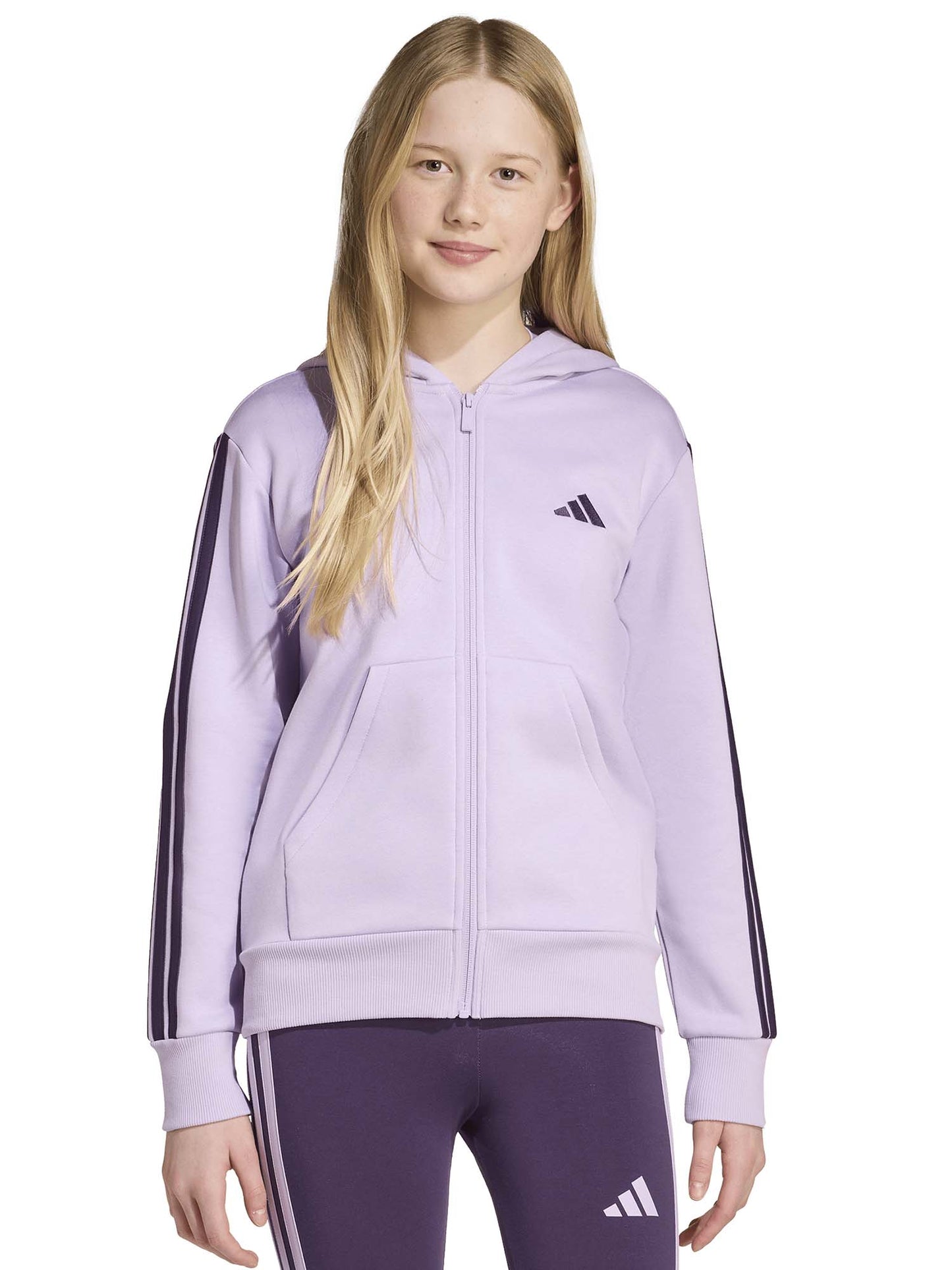 FELPA CON CAPPUCCIO ADIDAS JUNIOR UNISEX LILLA