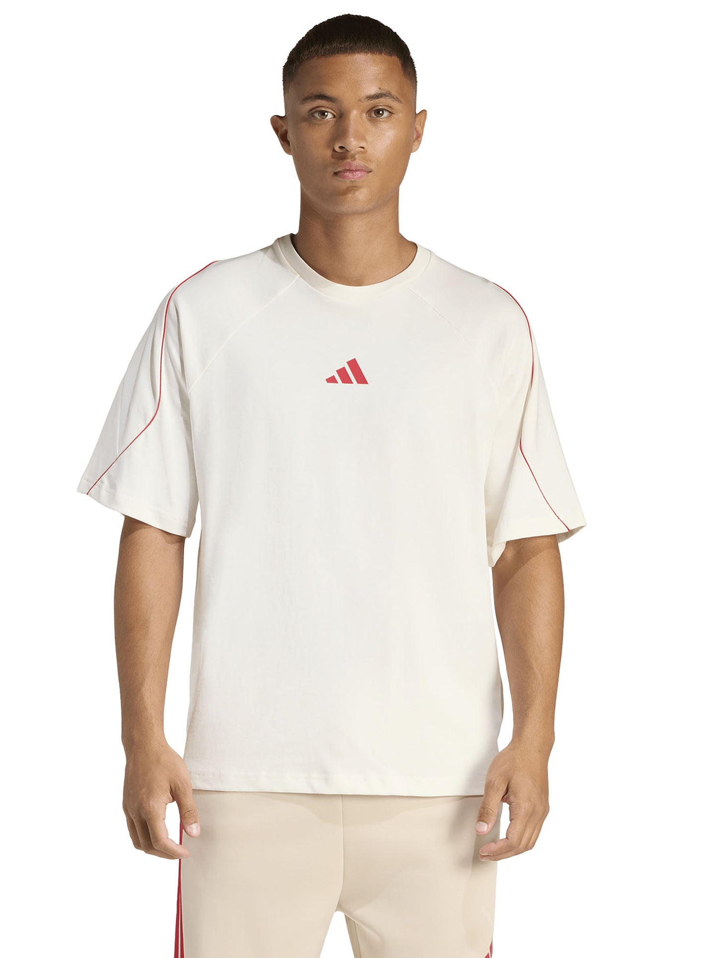 T-shirt Stadium Adidas da uomo bianca dal design essenziale