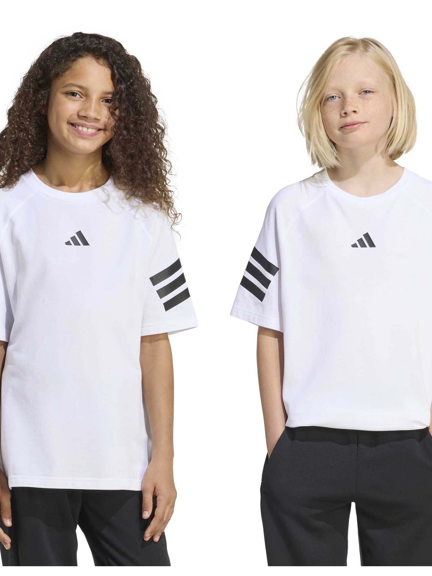 Adidas Future Icons 3 Stripes, t-shirt Unisex bambino bianca