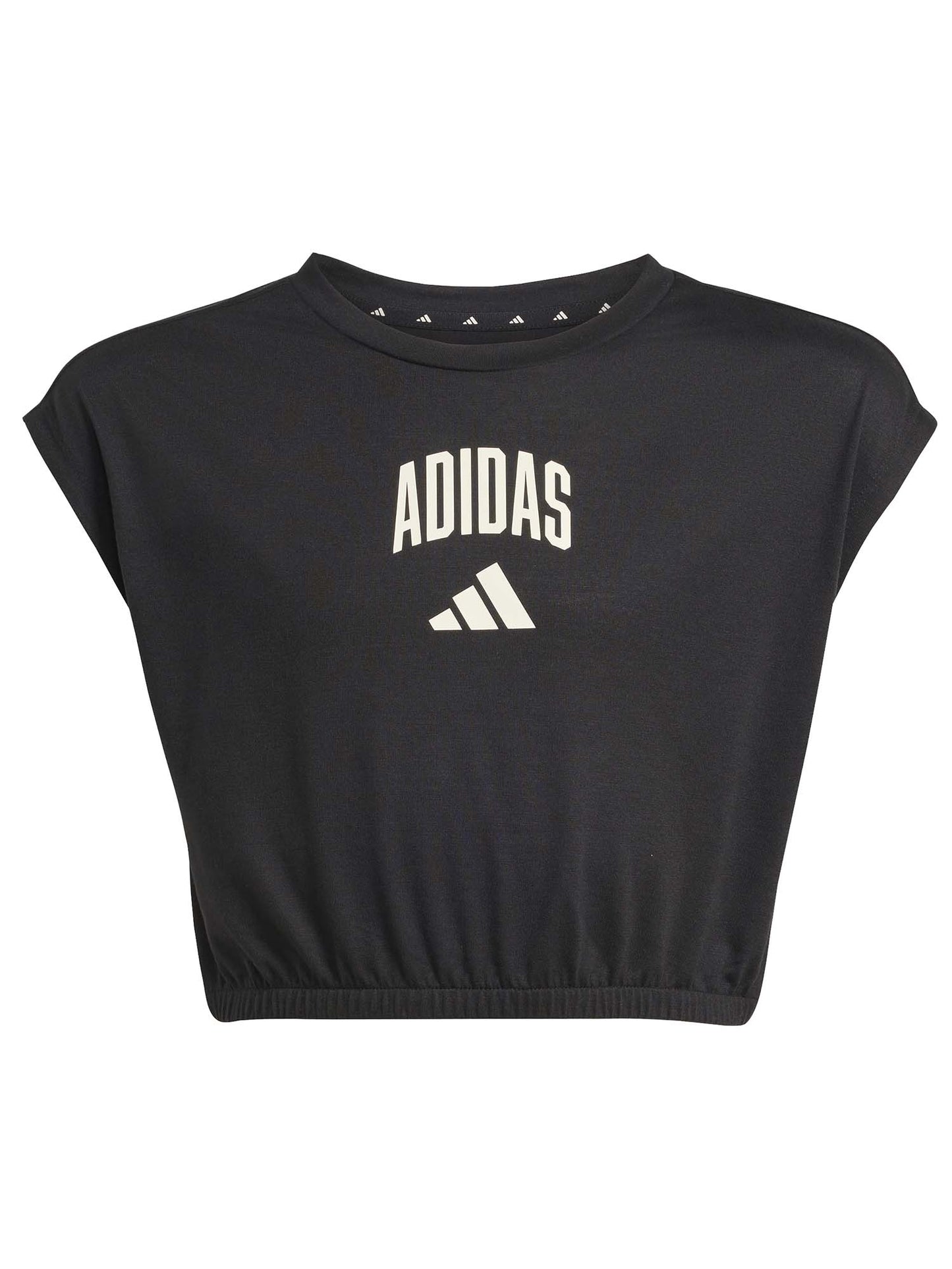 T-shirt crop Adidas nera da bambina per look casual estivi
