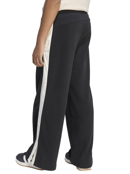 Pantaloni sportivi wide leg Adidas da bambina in nero