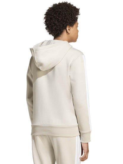 FELPA CON ZIP E CAPPUCCIO ADIDAS JUNIOR UNISEX SABBIA