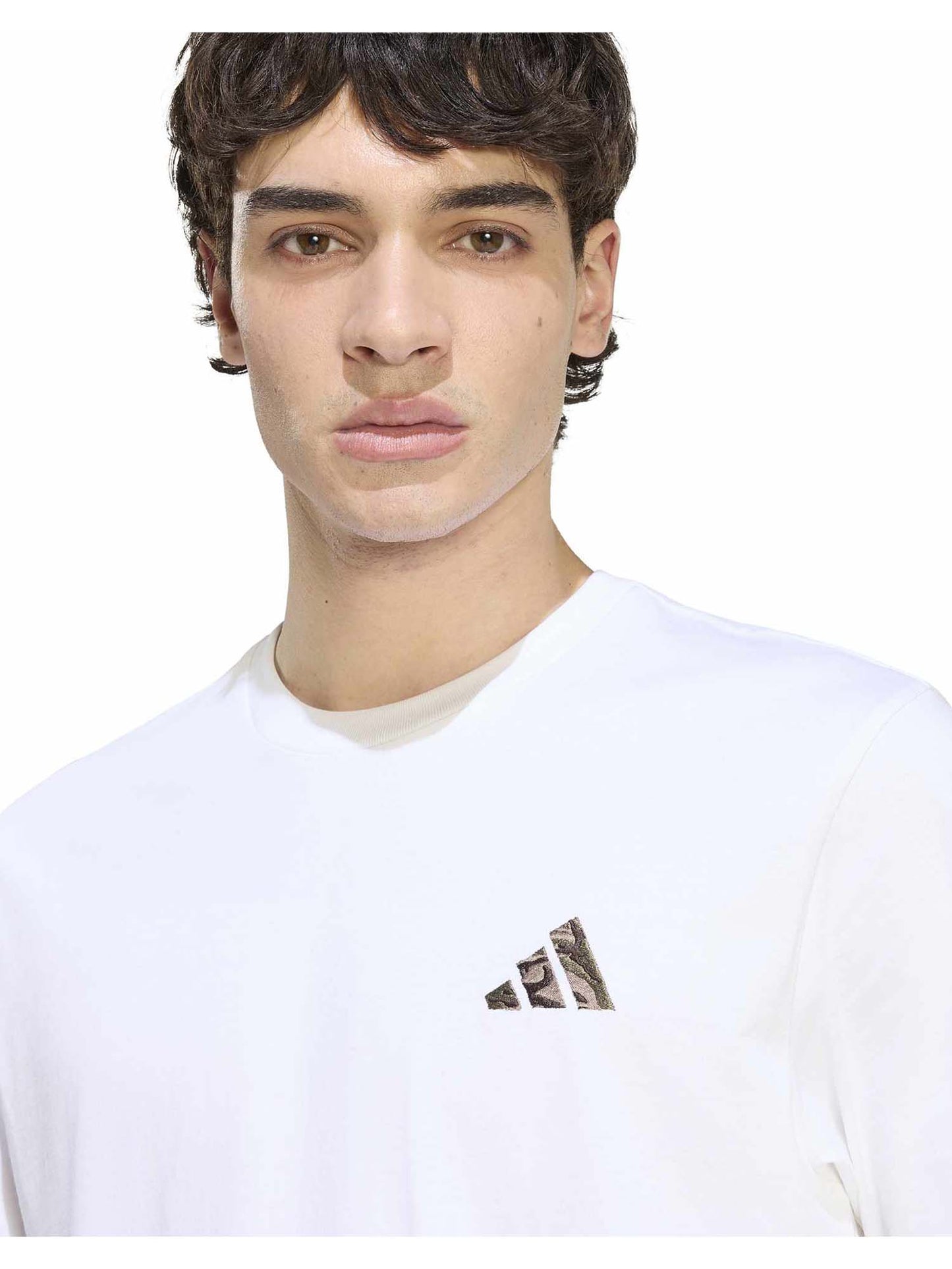 Adidas T-shirt Camo, t-shirt maniche corte da uomo bianca