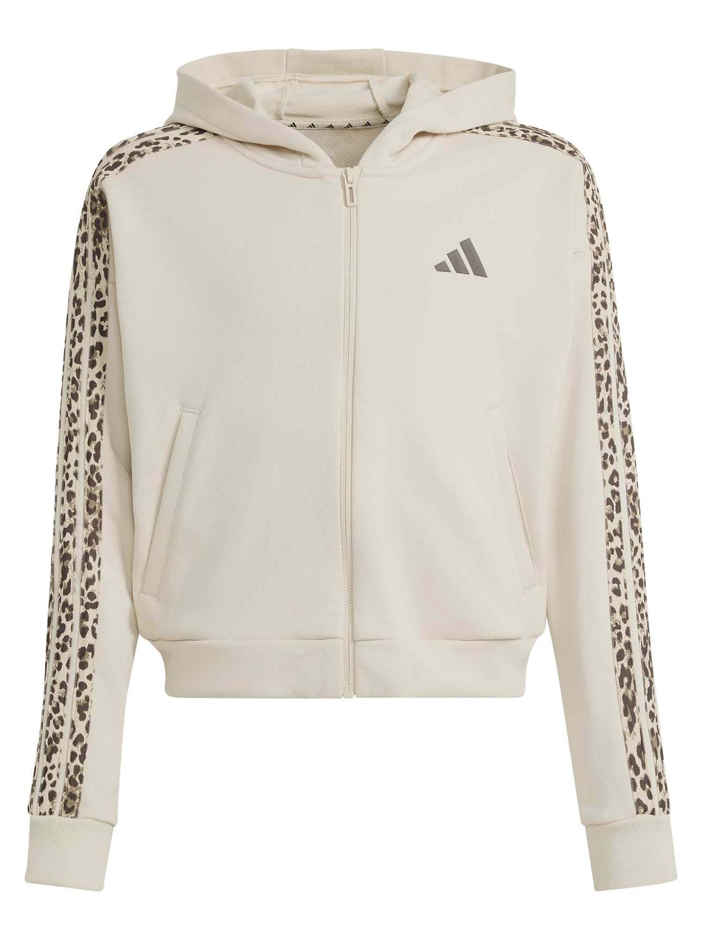 Adidas Seasonals Animal Full Zip Hoodie, felpa Unisex bambino beige