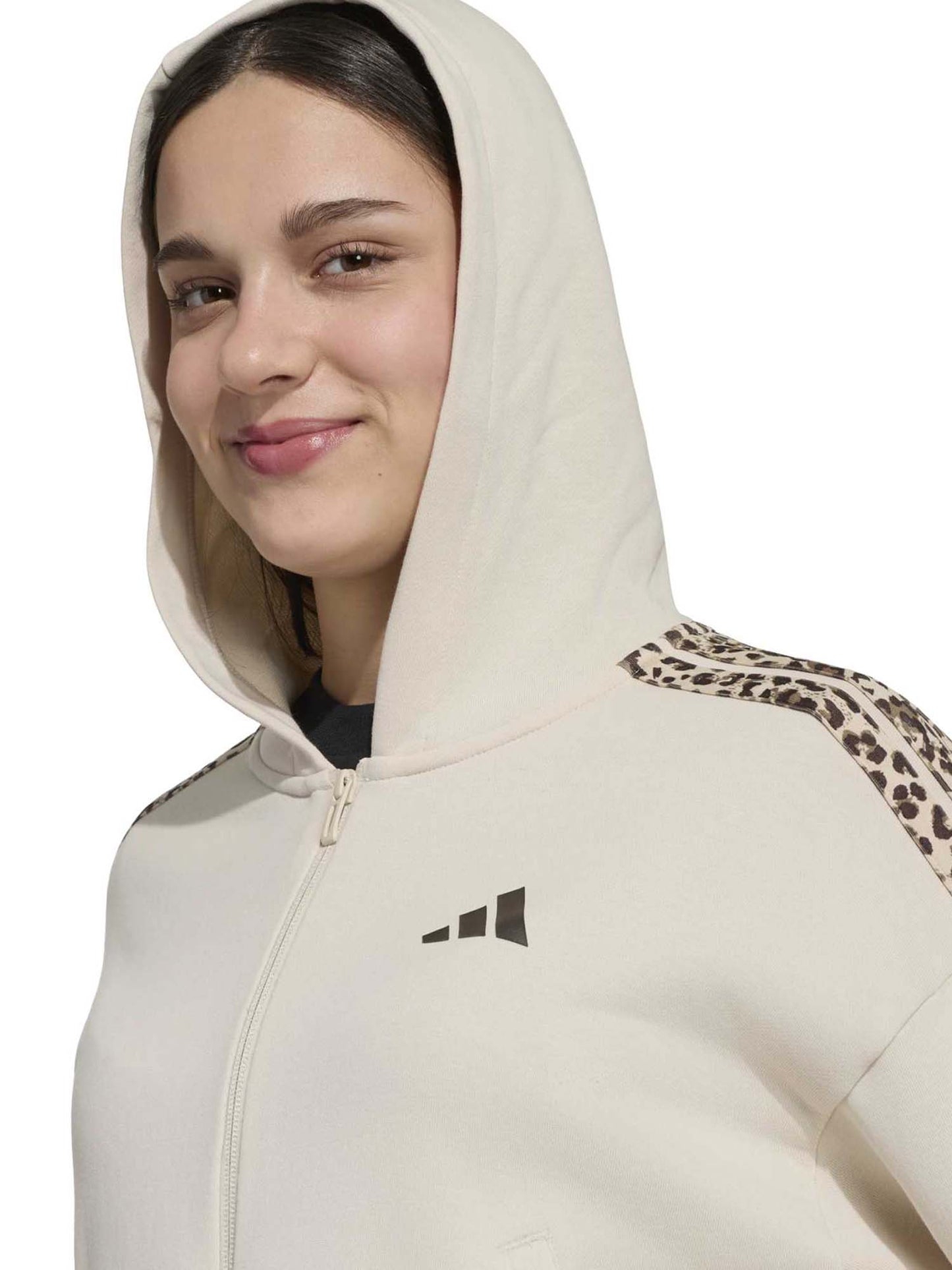 Adidas Seasonals Animal Full Zip Hoodie, felpa Unisex bambino beige