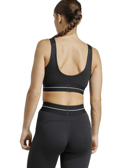 Adidas Hyperglam Light Support Bra, reggiseno sportivo da donna nero