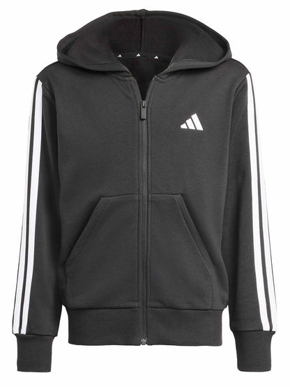 FELPA NERA ADIDAS CON CAPPUCCIO+ZIP DA BAMBINA