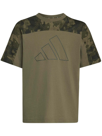 Adidas B. Tee Camo, t-shirt a maniche lunghe Unisex bambino verde