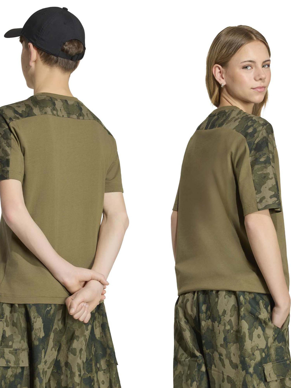Adidas b. tee camo t-shirt da bambino/a oliva
